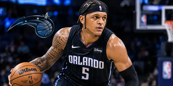 Paolo Banchero playing basketball for Orlando Magic