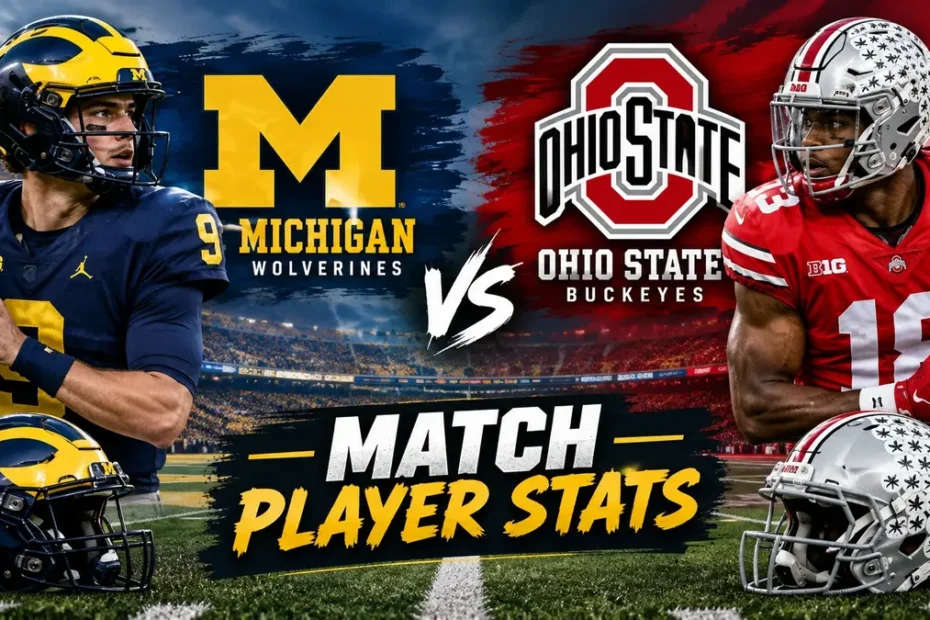 Michigan Wolverines Football vs Ohio State Buckeyes Football Match Player Stats